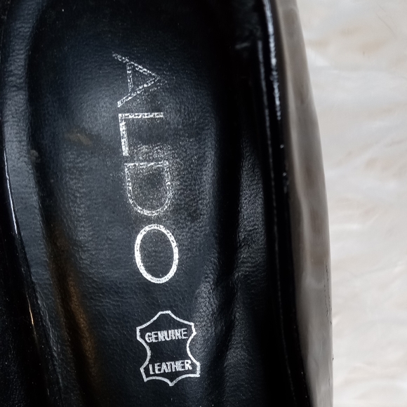 Aldo🔥Authentic Leather Heels Black 8.5 - Picture 2 of 3